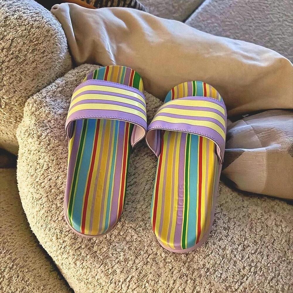 Adidas Women's Multi Slides vibrant colorful adorable unisex womens 8 mens 6
